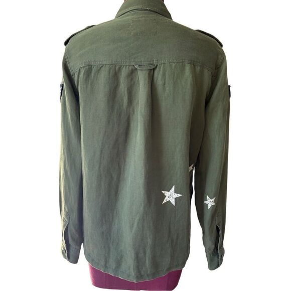 Rails LOREN SHIRT JACKET Military Olive Green size XS Button Down Linen Blend - Picture 7 of 13